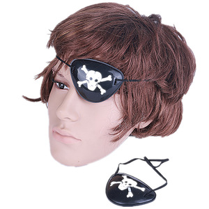 Masques pour les yeux de pirate, lot de 2, accessoire de costume d'Halloween, motif de crâne, accessoire en plastique - Product Image 3