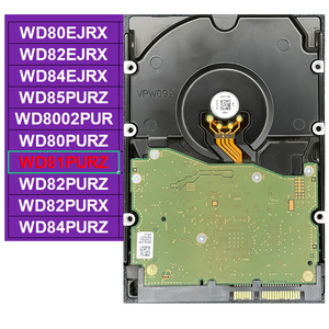 WD81PURZ Paarse 8TB SATA 6Gb/s 5400RPM 256MB Cache 3,5 inch monitoring HDD AllFrame voor 24/7 NVR DVR beveiligingscamerasysteem - Product Image 1