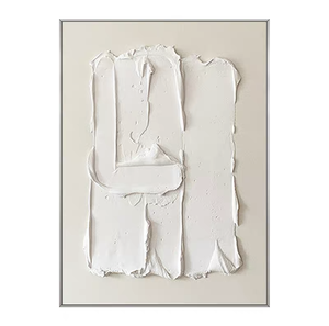 Pintura al Óleo Abstracta Moderna en 3D, Color Crema, Porche Blanco, Arte Pintado a Mano sobre Lienzo, Decoración Artística Enmarcada para Colgar en el <span class=keywords><strong>Hogar</strong></span> - Product Image 1