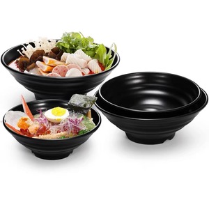 Unbreakable Restaurant <strong>Dinnerware</strong> 100% Melamine Soup Rice Bowl Japanese Style Black Ramen Pho Noodle Melamine Bowl for Wholesale - Product Image 4