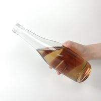 Bouteille de jus en verre à long cou vente chaude réutilisation ronde couleur transparente bière vodka bouteille de jus de café