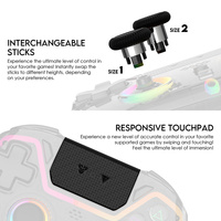 Kontroler Game Multi-Platform FANTECH untuk PS4 dengan Joystick Gamepad Pencahayaan LED Getaran Motor Ganda Kontroler Nirkabel