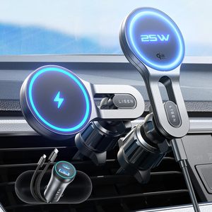 LISEN Oferta Especial Cargador Inalámbrico Magnético Qi2.2 <span class=keywords><strong>de</strong></span> 25W para Coche con Soporte para Ventilación, Compatible con <span class=keywords><strong>iPhone</strong></span> 17 Pro Max 16 15 - Product Image 1