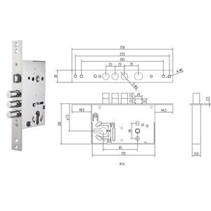 トリプルボルトMortiseロックボディ工業用ドア設置 - Product Image 2