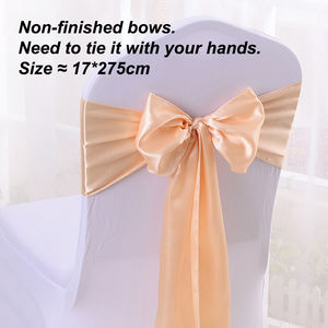 الزفاف الذهب الساتان كرسي رموش أشرطة أسعار الجملة الملونة الزفاف لوازم الحزب كرسي الديكور - Product Image 2