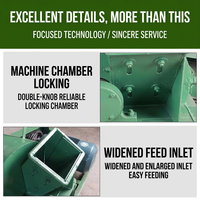 Machine à broyer et hacher le sciure de bois alimentée par un moteur Dujiang, multi-tension (110V/220V/380V), haute capacité, facile à utiliser