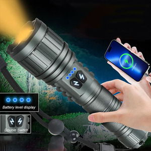 Linternas LED de alta potencia con batería integrada, recargable por USB, luz de mano potente, lámpara multifuncional para emergencias y camping - Product Image 1