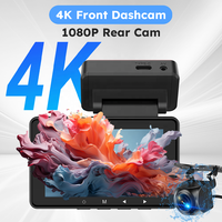Caméra de tableau de bord 4K à double objectif, enregistreur vidéo avant/arrière pour voiture, GPS WiFi, écran IPS 3'', boîte noire de voiture, vision nocturne, enregistrement en boucle, capteur G