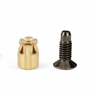 Tornillo para Muebles, Bisagra para Puerta de Armario, Tornillo Preincrustado, Acero al Carbono Dorado, Cabeza Plana, Rosca Derecha, para Uso en Madera - Product Image 1