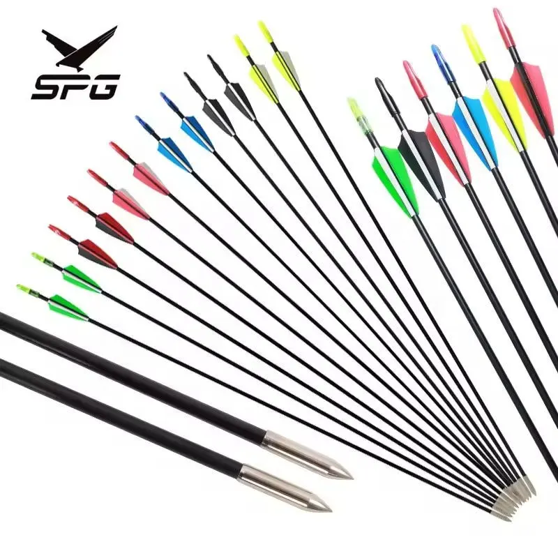 SPG Factory Outlet Archery Wholesale 6/7/8mm Target Recurve Bow Archery Hunting Bow Arrows Fiberglass Arrow