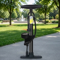 Pompe à main de haute qualité 0-160 PSI, construction en fer, design portable, légère (480g), avec manomètre et valve américaine pour vélo