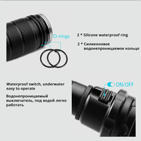 Équipement de plongée T6 L2 LED Lampe torche étanche sous-marine rechargeable USB Lampe torche LED Lampe de plongée sous-marine