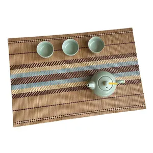 High Quality Eco-Friendly Bamboo Rectangular Placemats Hand-Weave Foldable Set of 5 Heated Mat & Pad Wholesale Price