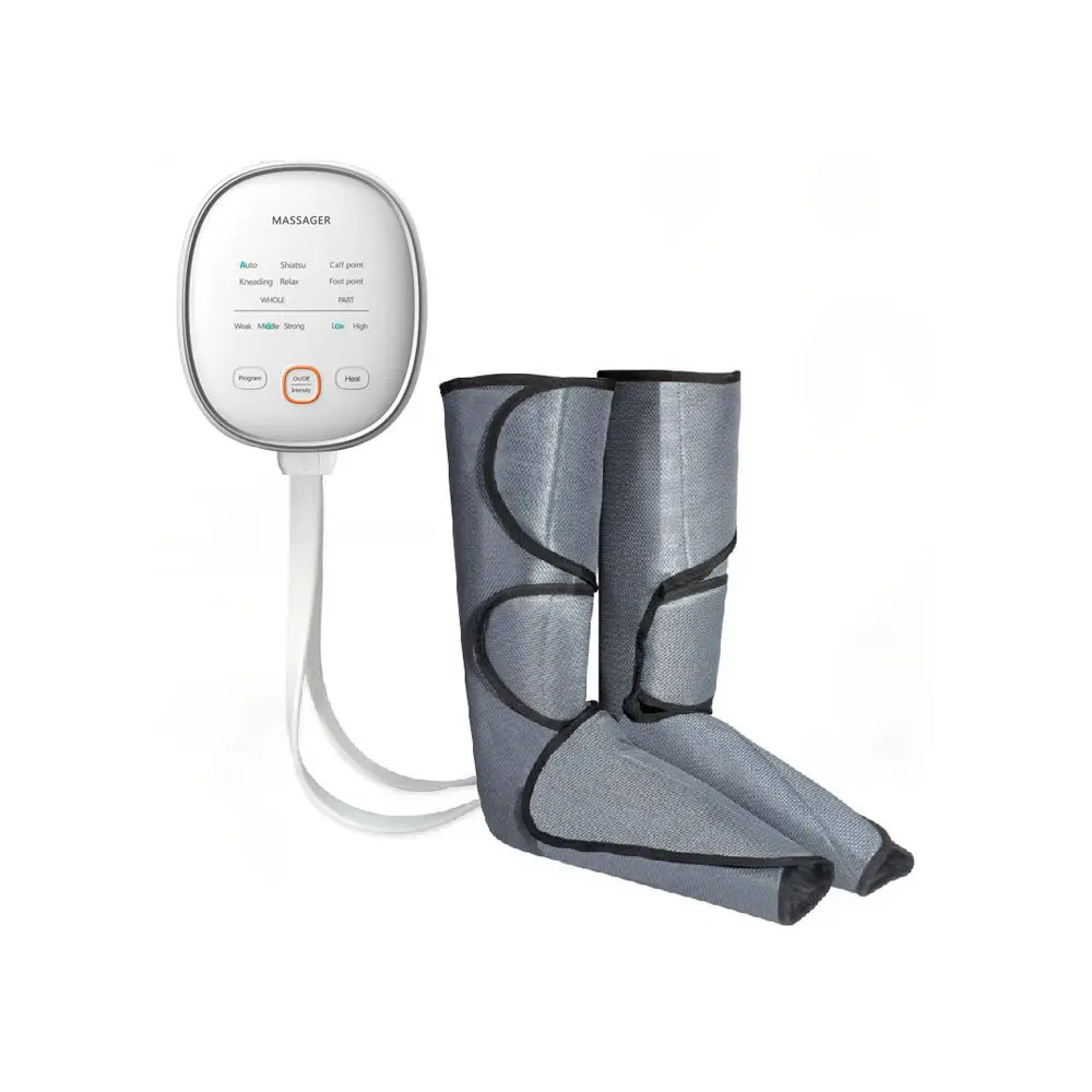 Leg Air Compression Massager Heated for Foot and Calf Circulation with Handheld Controller 3 Intensities 2 Modes 2 Temperatures