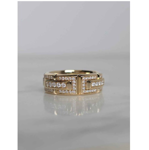Unisex 925 Sterling Silver Gold Plated VVS1 Moissanite Diamond Hip Hop Engagement Wedding Band <b>Ring</b> - Product Image 2