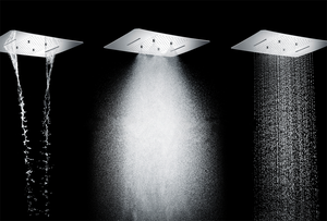 Brass Concealed 6-function Constant Temperature Button <b>Shower</b> Wall Type Waterfall Rainforest Showerhead Set - Product Image 5