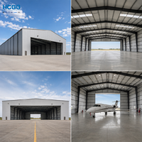 Hangar d'aviation robuste à structure en acier avec porte coulissante