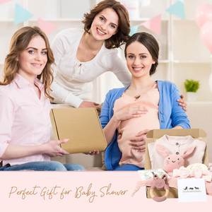 <b>Pink</b> Color Baby Girl Newborn <b>Gifts</b> Box Customized Neutral Baby <b>Gift</b> Basket for New Moms Personalized Baby Shower <b>Gifts</b> Wholesale - Product Image 5