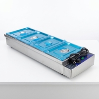 Bain-marie électrique de comptoir 304S.S Pan, chauffe-plats 4 bacs en acier inoxydable, vitrine chauffante pour hôtels, buffets et traiteurs