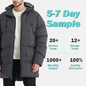 2025 dernière tendance conception de logo personnalisé hommes femmes personnalisé hiver mode longue coupe-vent Parka veste hommes doudoune - Product Image 2