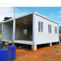 Installation rapide, maison en conteneur en acier préfabriquée de 20 pieds, 2 chambres, 1 salle de bain, maison modulaire mobile moderne pour hôtel, école