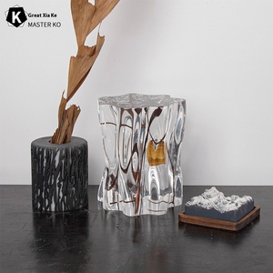 Table basse moderne en plastique réglable, design artistique personnalisé, mobilier de salon - Product Image 2