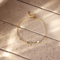 Collier Pendentif Lettre Personnalisée Qiuhan Plaqué Or, Bijou Femme, Cadeau, Bracelet Délicat Personnalisé avec Initiale et Pierre de Naissance