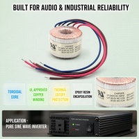 Transformateur 30 0 30 pour amplificateur 10 ampères 300w 120v à 240v Transformateur toroïdal Onduleur à onde sinusoïdale pure Transformateurs de puissance