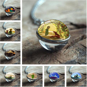 Collier de design de mode double face Cartoon Fox Little Prince Pendant Necklace for Gift - Product Image 1