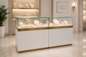 Vitrine d'exposition de bijoux LED écologique personnalisée LUX avec miroir au dos pour les magasins de détail et les expositions - Product Image 3
