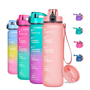 Fitness Time Maker Tritan Sk Pc Bpa Free Leakproof Plastic Custom Logo 32oz Motivational Water <b>Bottle</b> with <b>Straw</b> for Gym Sport - Product Image 4