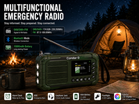 Radio d'urgence solaire à manivelle 10000 mAh FM/DAB/DAB+ avec haut-parleur sans fil, lampe torche, SOS, banque d'alimentation portable de survie pour l'extérieur