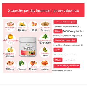 Gomitas de Colágeno con Vitaminas, Biotina y Zinc para Adultos, Antienvejecimiento, Antiarrugas, Iluminadoras, Blanqueadoras para Piel y Cabello, Marca Privada OEM ODM - Product Image 5
