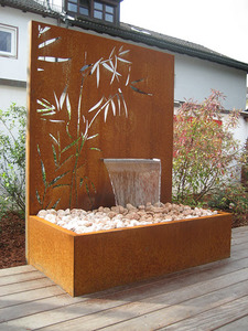 Fuente de Agua Decorativa de Acero Corten para Jardín o Patio Trasero, Cascada de Pared - Product Image 3