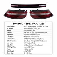 Conjunto de Luz Trasera LED OEM OE No.6304101-VA02 con Luz de Freno, Direccional, Reversa y Antiniebla para BYD Seagull 2022 2024