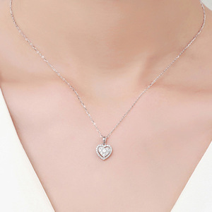 Fine Jewelry 14k gold filled valentines day gift Heart Cut VVS GRA moissanite pendant necklaces best gift for <b>girlfriend</b> - Product Image 3