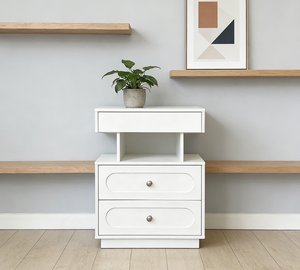 Table de chevet en bois moderne écologique en MDF blanc pour salon et chambre à coucher Commode à tiroirs - Product Image 4
