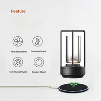 Portable sans fil 2700K LED Table Rechargeable batterie sans fil charge pour bureau à domicile chambre hôtel décoratif ombre plastique