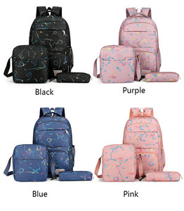 Set di 3 <span class=keywords><strong>Zaini</strong></span> <span class=keywords><strong>per</strong></span> Ragazze con Graffiti Colorati, Borsa Scuola <span class=keywords><strong>per</strong></span> Bambini con Borsa Pranzo e Astuccio, Vendita all'Ingrosso - Product Image 3