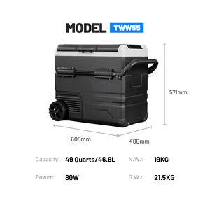 TWW55 55L Réfrigérateur congélateur de voiture <span class=keywords><strong>12V</strong></span> à batterie AC DC Réfrigérateur à compresseur portable <span class=keywords><strong>pour</strong></span> la maison et le <span class=keywords><strong>camping</strong></span> en plein air - Product Image 5