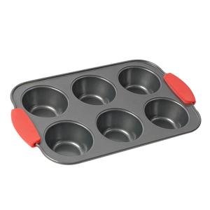 Prix usine En Acier Au Carbone Silicone Poignées Muffin <span class=keywords><strong>Pan</strong></span> Moule Revêtement Antiadhésif 6 Trous Muffin <span class=keywords><strong>Pan</strong></span> - Product Image 2