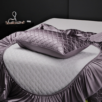 Drap-housse rafraîchissant avec taie d'oreiller, ensemble trois pièces, motif uni, technologie 3D, couette confortable