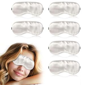 Masque de sommeil doux personnalisé avec sangle réglable, réutilisable, vierge pour sublimation, cache-œil en soie - Product Image 2