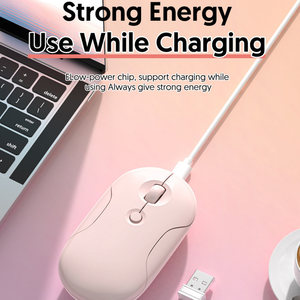 Nieuw Ontwerp Macaron <span class=keywords><strong>Dual</strong></span>-Mode Stille Mini 2.4G Usb Oplaadbare Bluetooths Draadloze Muis Geluidloze Computermuis - Product Image 4