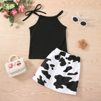 Vêtements pour enfants, vêtements pour filles de 3 ans, pantalon à cloche avec bretelles en coton noir, chemises, ensembles de 2 pièces, vêtements pour fillettes