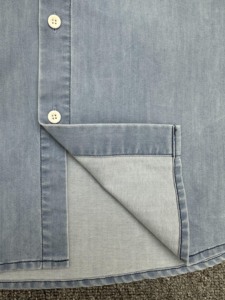 Camicia in Denim di Alta Qualità Personalizzabile, Lavata, Vestibilità Comoda, Casual, da <span class=keywords><strong>Uomo</strong></span>, in Cotone e Lyocell, Traspirante, con Colletto Rovesciato e Maniche Lunghe - Product Image 4