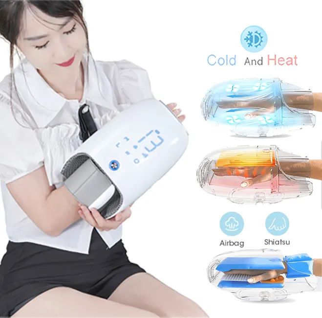 Healthpal Cool Heat portátil inalámbrico nuevo viaje profesional Mini espuma dedo articulación eléctrica Mini masajeador de manos para la artritis