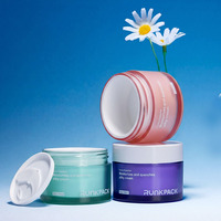 Fabricant d'emballages cosmétiques : Pots colorés de 30 ml pour beurre corporel, en PET à paroi épaisse avec couvercle intérieur, pots en plastique mats pour crème visage