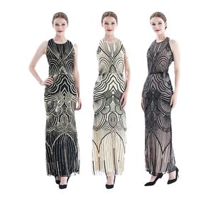 Date Femmes de 1920s Vintage Sequin Backless <span class=keywords><strong>Déco</strong></span> Inspiré Aileron Robe Rugissant 20s Great Gatsby Robe Robes - Product Image 1