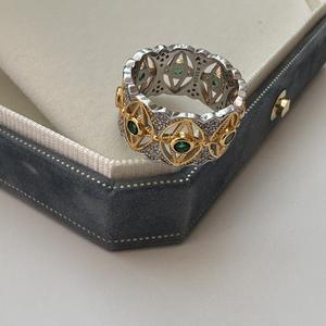 Anillo de Encaje de Plata Pura S925, Diseño Antiguo de Nicho con Estilo Retro Francés, Joyería Ajustable de Cara Ancha, Simple, Ligera y de Lujo - Product Image 4